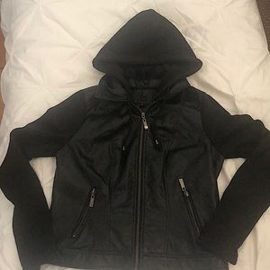 J2 costume Black “leather” (vinyl) jacket Size S